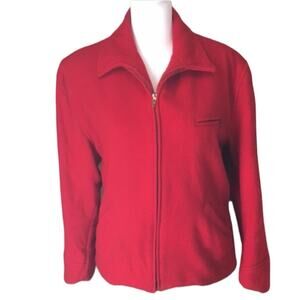 Vintage 70’s 80’s Ralph Lauren Red Wool Riding Work Jacket Plaid Lining sz 10